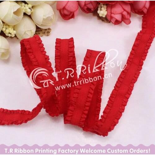 New coming! 13mm ruffle elastic #91108 ruffle lace on the ribbon edge for accessaries 50yards free shipping