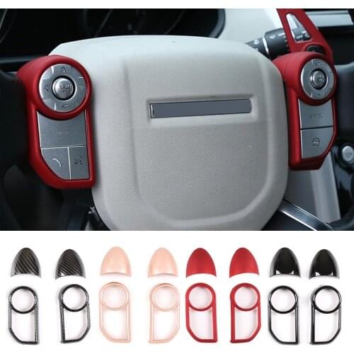 Car Steering Wheel Button Trim for Land Rover Range Rover Sport Vogue 2014-2017 Discovery 5 LR5 2017-2018 Button-style