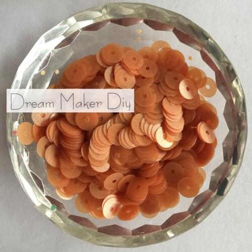 50g(3500pcs) 6mm Flat Matt Orange round loose sequins Paillette sewing Wedding craft for decoration scrapbook Garment sewing