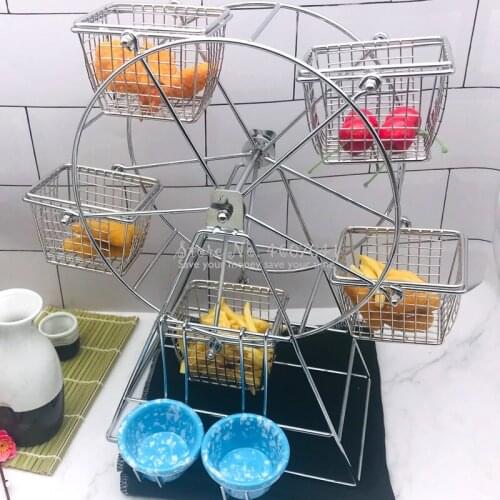 Ferris Wheel Food Rack Stainless Steel Food Shelf Vintage Frame Party Rotatable Pastry Cupcake Holder Restaurant Accessories