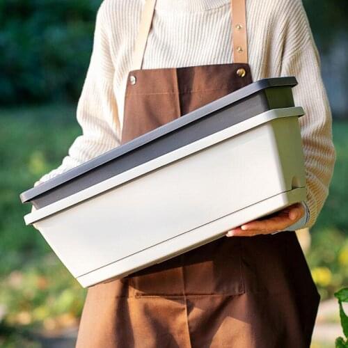 Plastic Flower Pots Family Balcony Plants Vegetables and Flowers Large Rectangular Plants Grooves Plant Pot for Home can