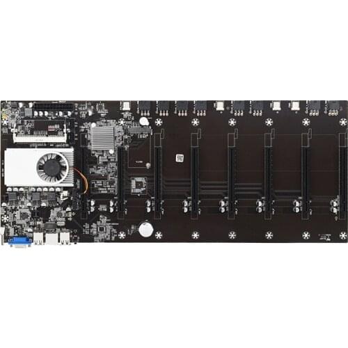 TISHRIC Professional BTC-T37 Mining Machine Motherboard 8PCIE 16X 8GPU Video Card Support 1066/1333/1600MHz Mining Miner