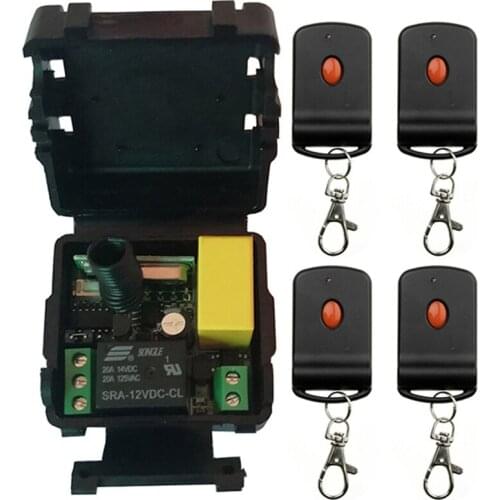 AC 220V 1CH Mini Wireless RF Remote Control Light Switch 10A Relay Output Radio Receiver Module+Transmitter Garage Doors/lamp