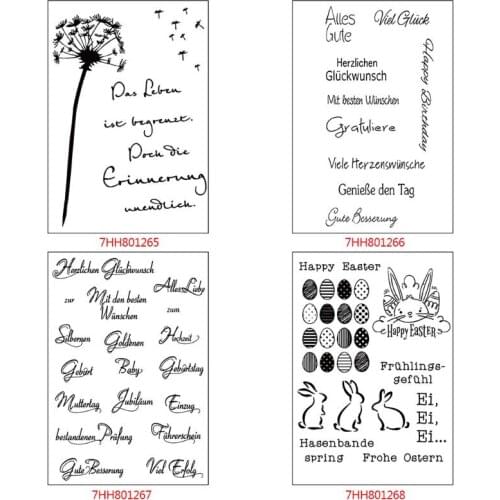 Happy Easter Rabbit DIY Silicone Clear Stamp Cling Seal Scrapbook Embossing Album Decor