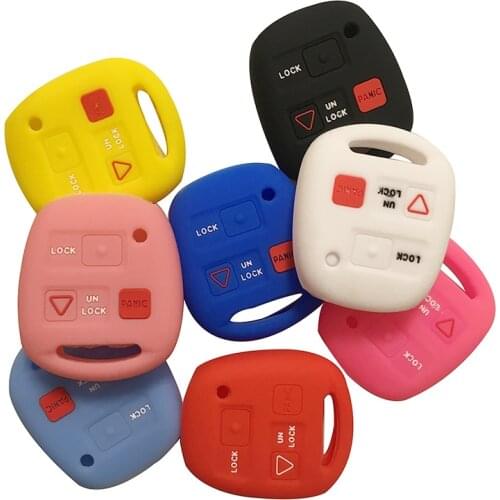 Silicone Car Key Cover Case for TOYOTA Avensis Camry Corolla Land Crusier FJ Cruiser Remote Flip Key Case for Keychain Alarm