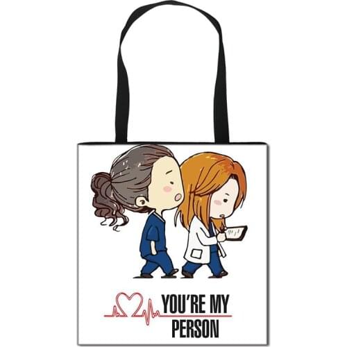 Greys Anatomy Handbag Women Lady Shopping Bag Boys Girls Travel Storage Bags Foldable Shoulder Bag