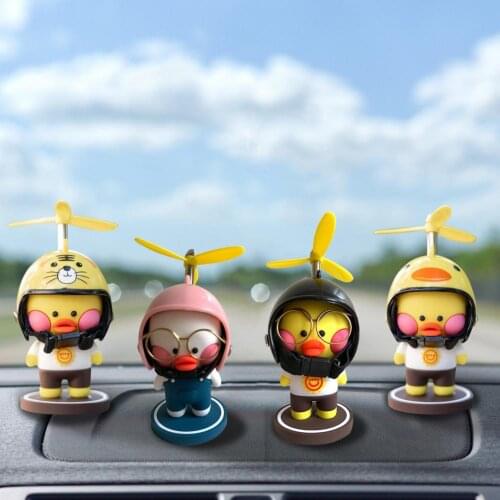HOT Car Decorations Duck With Helmet Propeller Rubber Cool Glasses Duck For Car Styling Bike Or Motorcycle Decoration Toy Duck
