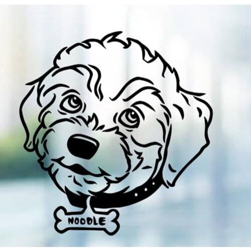 Custom Name Dog Head Car Body Sticker Cut Vinyl Car Decal Art Decor Removable Waterproof Black/Sliver CL586