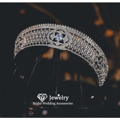 CC Vintage Crowns Women Hairwear Wedding Accessories Engagement Hair Ornaments Bridal Crown Flower Shape Headpiece Tiaras HS02