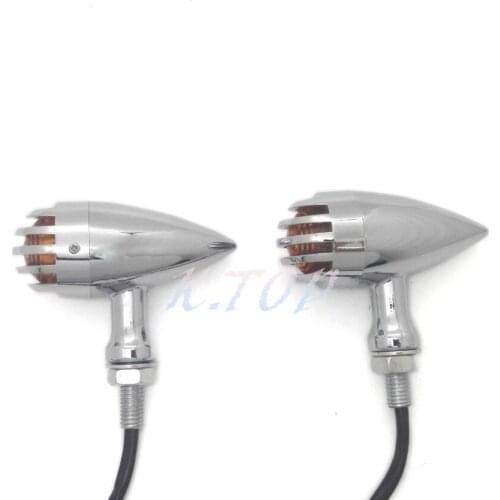 ZORBYZ Chrome Finned Grill Bullet Turn Signal Indicator Light For Harley Honda Suzuki Yamaha