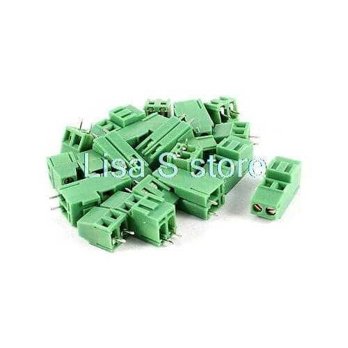 10 Pcs 2Pin 5mm Pitch PCB Screw Terminal Block Connector Set 300V 10A AWG24-12
