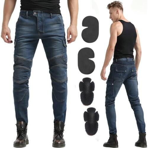 2021 New Khaki/Black/Blue Motorcycle Pants Men Moto Jeans Protective Gear Motorbike Trousers Motocross Pants Moto Pant WF-06