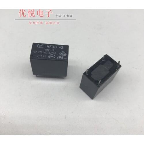 50pcs HF32F 12V 10A 250VAC HF32F-G-012-HS Relay 12VDC 4 pin JZC-32F