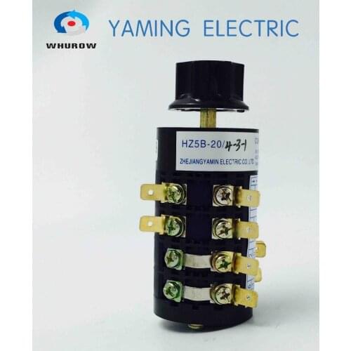 Changeover switch 6 position rotary switch 4 level 20A 50Hz 16 terminals star type handle HZ5B-20/4-3-1