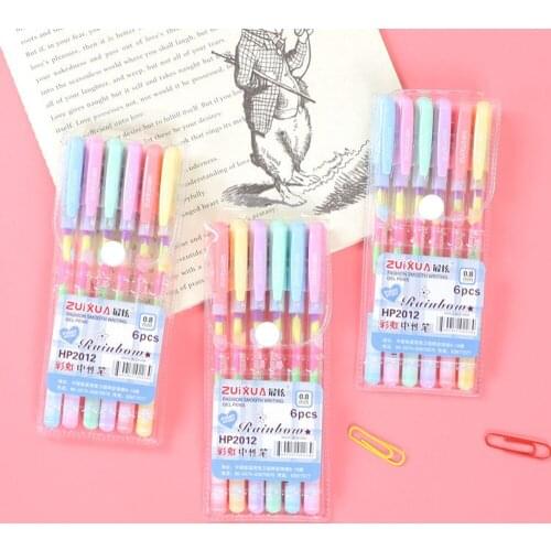 80pcs Creative Colorful Rainbow Gel Pens 0.8mm Glitter Pens Kids DIY Painting Drawing Pen for Writing Office School Supplies