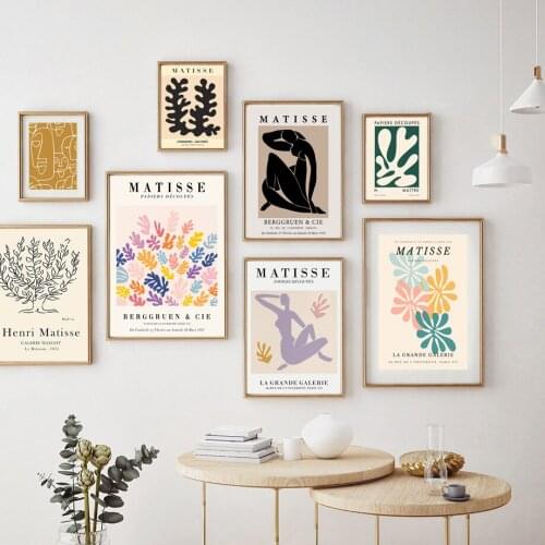 Abstract Girl Line Matisse coral Tree Nordic Posters And Prints Wall Art Canvas Painting Wall Pictures For Living Room Decor