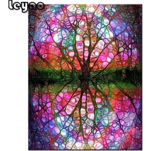 5D Diy Diamond Painting Color Landscape Tree Cross stitch Kit Full Square Diamond Embroidery Mosaic Picture of Rhinestones Decor
