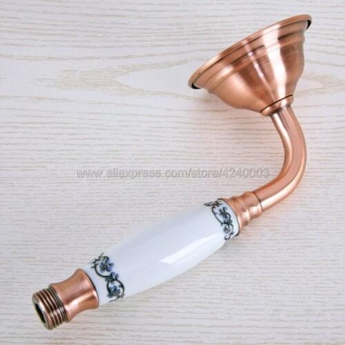 Antique Red Copper Telephone Ceramics Bathroom Hand Held Shower Head Khh019