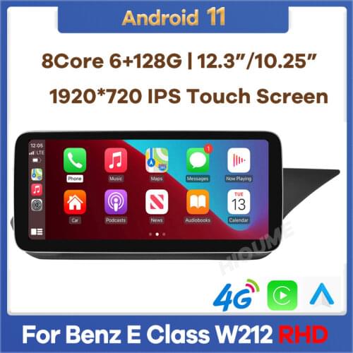 12.3" 8Core 8G+64/128GB Andriod 10 Radio GPS Navigation Multimedia Player for Mercedes Benz E Class W212 2009-2015 RHD Cars