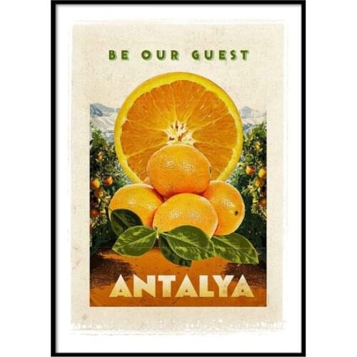 Beryl Slope Design Studio Orange Antalya Vintage Print Poster wall graphics gráficos de parede настенная графика