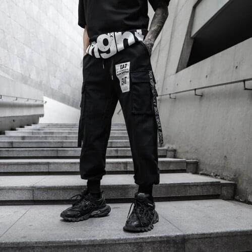 New Black Mens Cargo Pants Hip Hop Multi-Pocket Fashion Harem Pant Men Streetwear Casual Trousers Jogger Male Tactical Pants