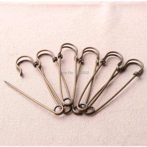 10pcs bronze color 70*15mm large Safety Pins Brooch Sewing Decorative pins for Garment Accessories
