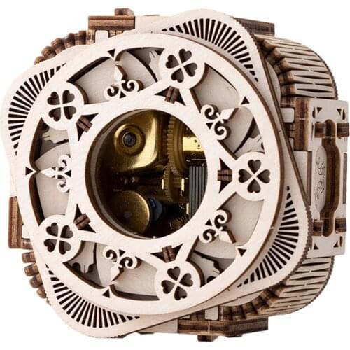 DIY Wooden Music Box Woodcrafts Assemble Puzzle Model Building Kits Diy Assembly Toys Educational Kids Birthday Gift