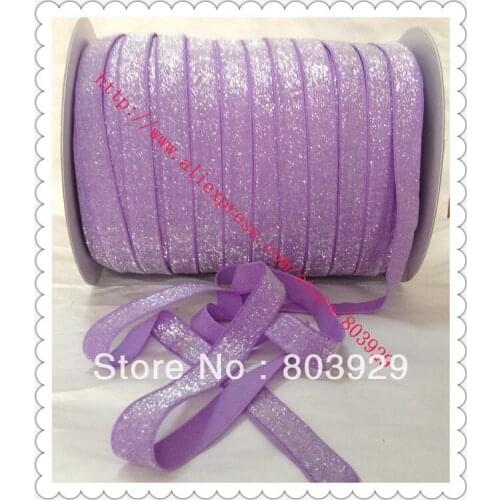 Stretch Metallic Headband Ribbon Hyacinth Sparkle Ribbon 3/8" Elastic Frosted Hyacinth Glitter Velvet Ribbon