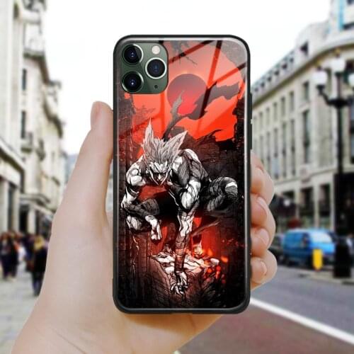 Garou One-Punch Man Anime Soft Silicone Tempered Glass For iPhone SE 6s 7 8 Plus X XR XS 11 Pro Max Phone Case Cover Shell