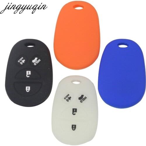 Jingyuqin 10pcs Silicone Car Key fob Cover Case for toyota Sequoia Fortuner Sequoia Tundra Tacoma 4Runner Remote keyless Holder