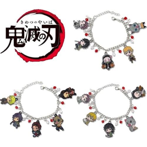 Hot Anime Demon Slayer Cosplay Charm Bracelets Kamado Tanjirou Kamado Nezuko Bracelet Bangle Metal Alloy Jewelry Gifts
