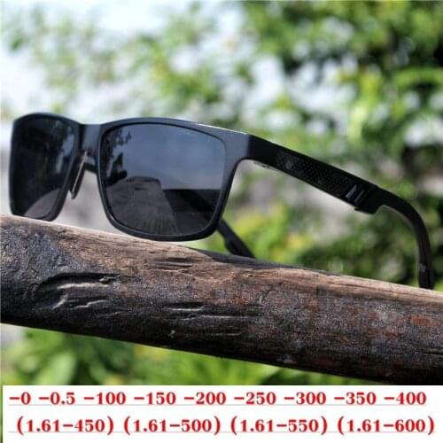 Vintage Retro Sunglasses Men Polarized Minus Prescription Myopia Sun Glasses for Men Driving UV400 Square Male Sunglasses NX