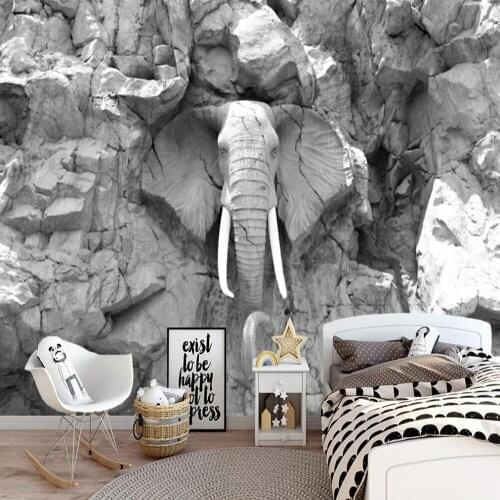 Xuesu Modern abstract stereo elephant decorative background wall custom wallpaper mural 8D waterproof wall cloth