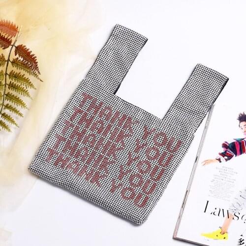 Cross-border New Rhinestone Dinner Bag, Diamond-studded Vest-shaped Mesh Diamond Handbag, King Bag Thank You Bag