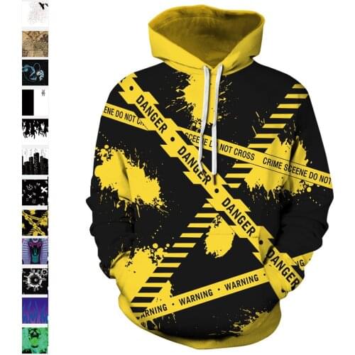 New Harajuku Graffiti 3D Print Hooded Hoodie Fashion off white Sweatshirt Long Sleevess Winter Hoodies Men Clothing Coat Tops