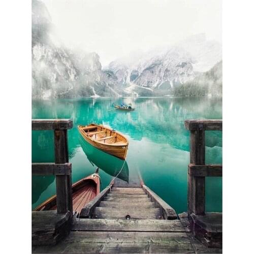 Landscape Boat Round Diamond Artist Decorates Walls with Diamond Paintings Home / Hotel / Office Decorations and Gifts