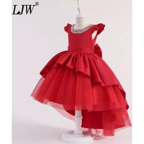 Backless Girls Dresses Birthday party Formal Evening Gown Princess Dress Big bow Girls Dress For Girl Clothes Opening Ceremony