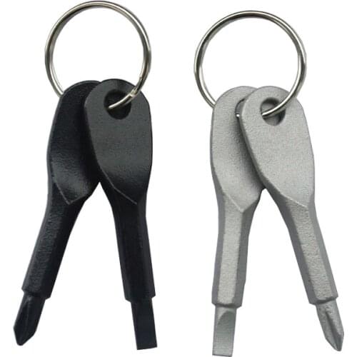 Precision cast steel portable multi-function key chain with screwdriver outdoor scewdriver bit key type scewdriver