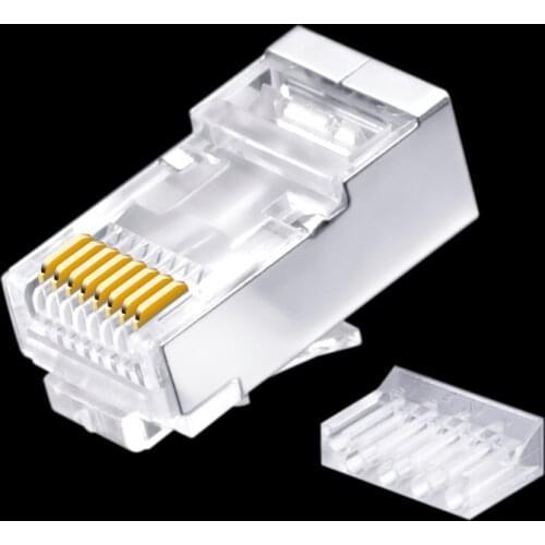 CNCOB Cat6 FTP rj45 Two-Piece Ethernet Network Cable Connector Gigabit Network 8P8C Modular Plug Nickel Plated Copper Shell 30pc