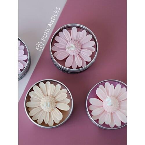 Daisy Scented Candle Material Daisy Silicone Mold Tinplate Aluminum Box for Candle Making Kit