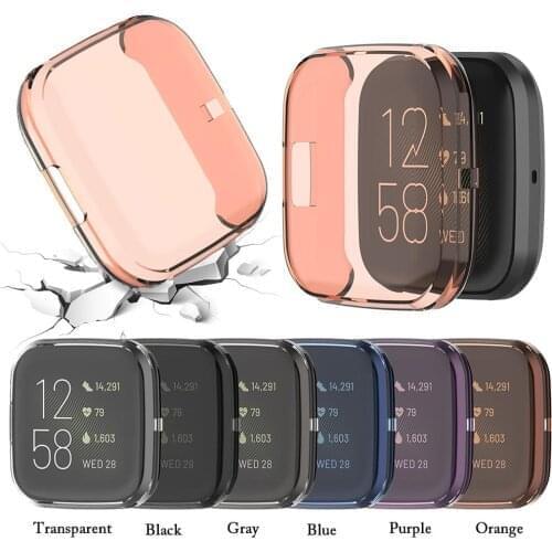 Ultra-thin Soft TPU Protector Case Cover For Fitbit Versa 2 Smart Watch Full Coverage Protective Shell Protector Silicone Cases