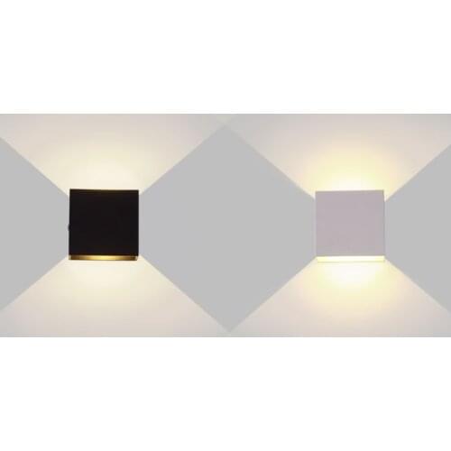 6W 12W Lampada LED Aluminium Wall Light Rail Project Square RGB Wall Lamp Bedside Room Bedroom Wall Decor Arts Indoor Lighting