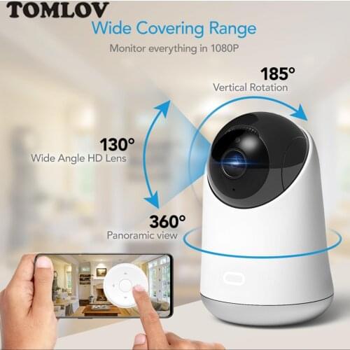 TOMLOV S1 FHD 1080P autofocus Web Camera Built-in Microphone USB Smart Webcam Computer Classe Video Calling Pan/Tilt/Zoom 360