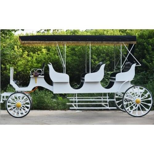 Europe British Style Three Row Electric Car Horse Carriage Customized Sightseeing Wagon Cart For Sale