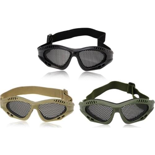 Motorcycle Airsoft Eye Protection Goggles Anti Fog Mesh Metal Glasses 62KF