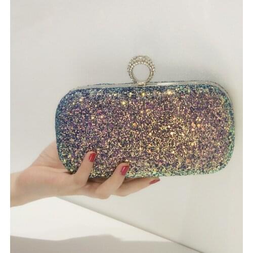 2021 Woman bag fashio Gold Glittered Clutch bag Wallet Wedding Handbags Party Banquet girls Evening Bags for Party Wedding S003