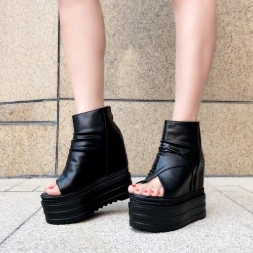 Korean style wedges waterproof platform fish mouth sandals women summer 2021 high-heeled 13CM platform shoes womens shoes