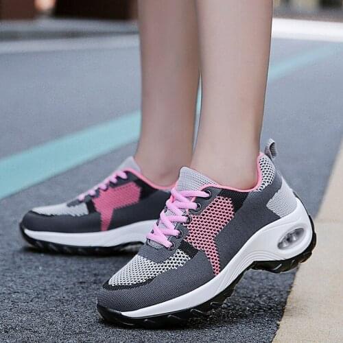 Women air cushion Running Shoes Breathable mesh sport shoes women ultralight lace up sneakers women 2021 chunky sneakers