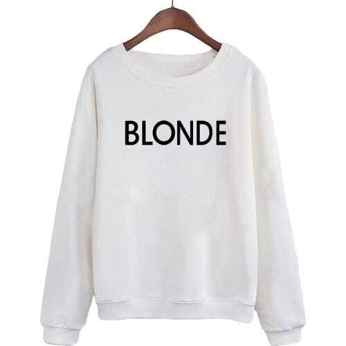 Womens Tracksuits Blonde Sweatshirt Funny BFF Slogan Women Top Cute Womens Hoodies Pullove Round Neck