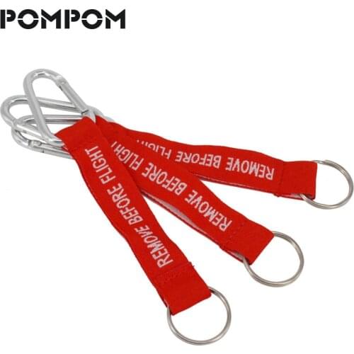 10pcs Remove Before Flight Keyring Llaveros Hombre Red Embroidery Keyring for Aviation Fashion Jewelry OEM Keychains Safety Tags